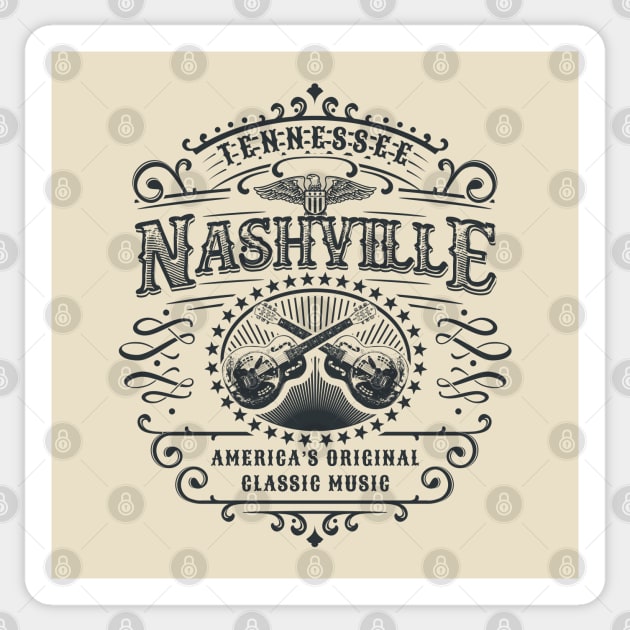 Nashville Tennessee America's Classic Music Sticker by Designkix